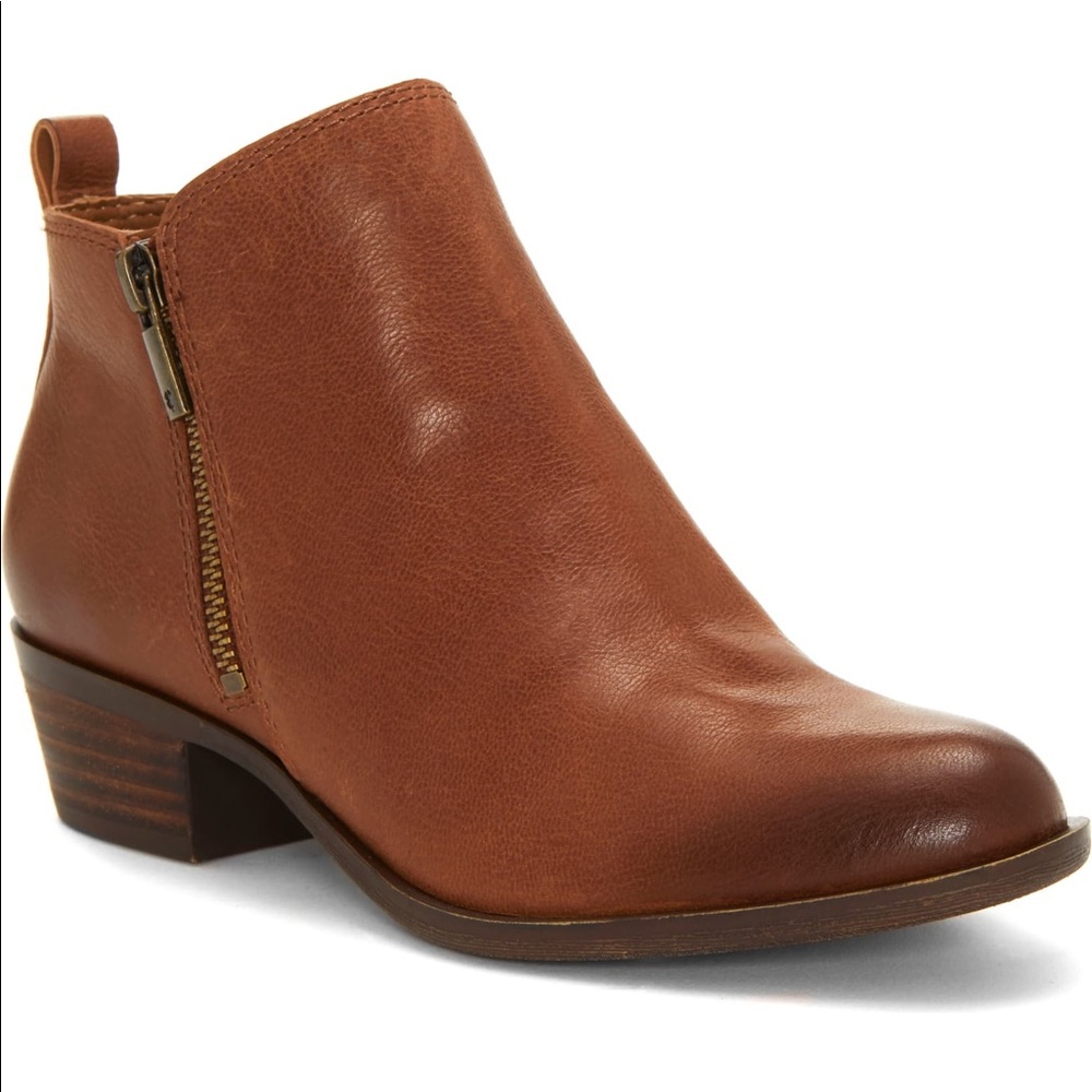 NEW Lucky Brand Basel Leather Brown Ankle Booties